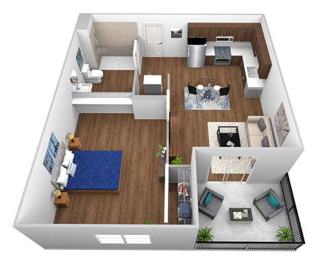 1 Bed 1 Bath B at The Fairfax Flats Apartments, Los Angeles, CA